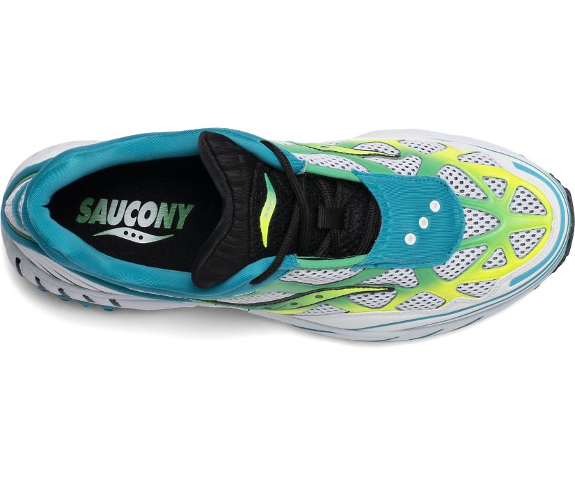 Saucony Grid Web Women's Originals White / Yellow / Turquoise | Canada 004RVDW